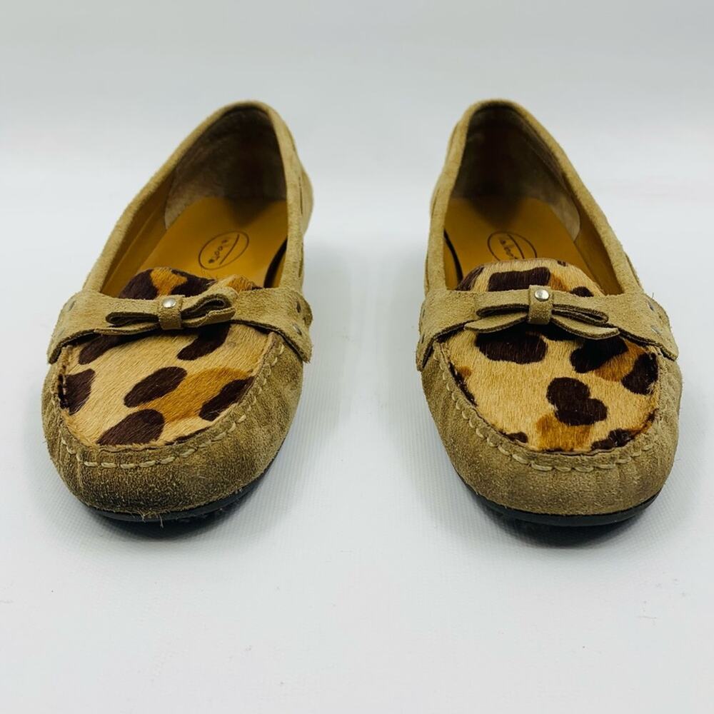 Talbots Moccasin Calf Hair Animal Print Loafers - Picture 4 of 12